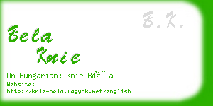 bela knie business card